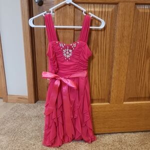 My Michelle Pink Kids Dress with Jewel Detail